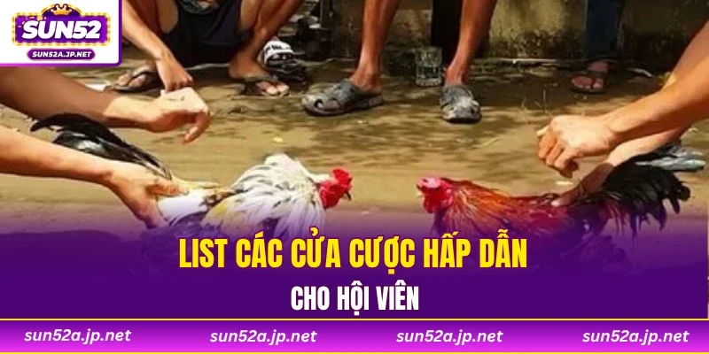 List các cửa cược hấp dẫn cho hội viên